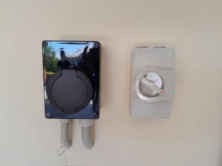 EO EV charger with isolator installed by Armitage Electrical