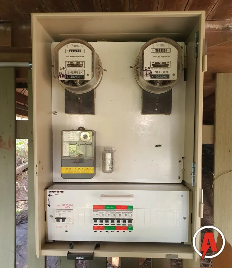 The same home after the upgrade, with a new Clipsal switchboard and labelled safety switches